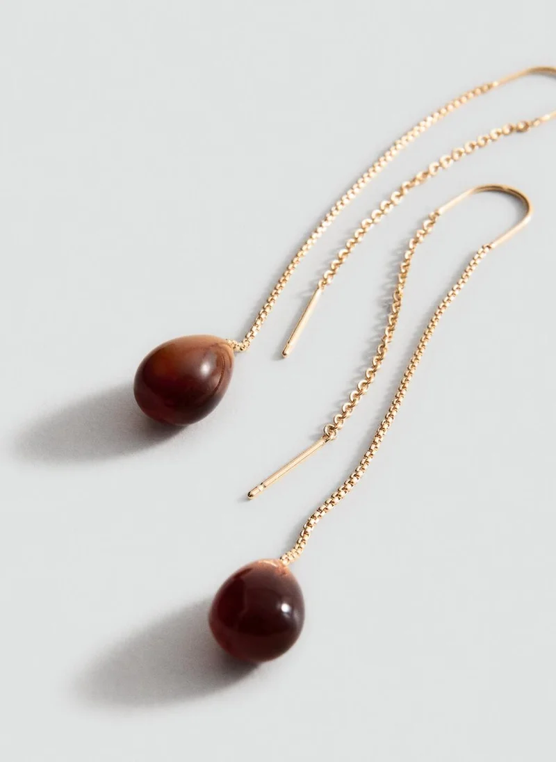 MANGO Resin drop hanging earrings